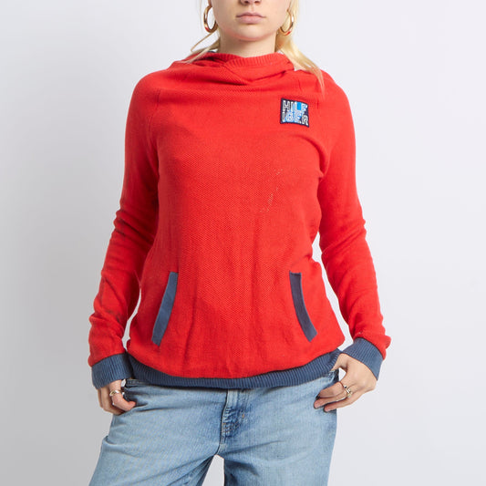 Textured Knitted Hoodie - UK 10