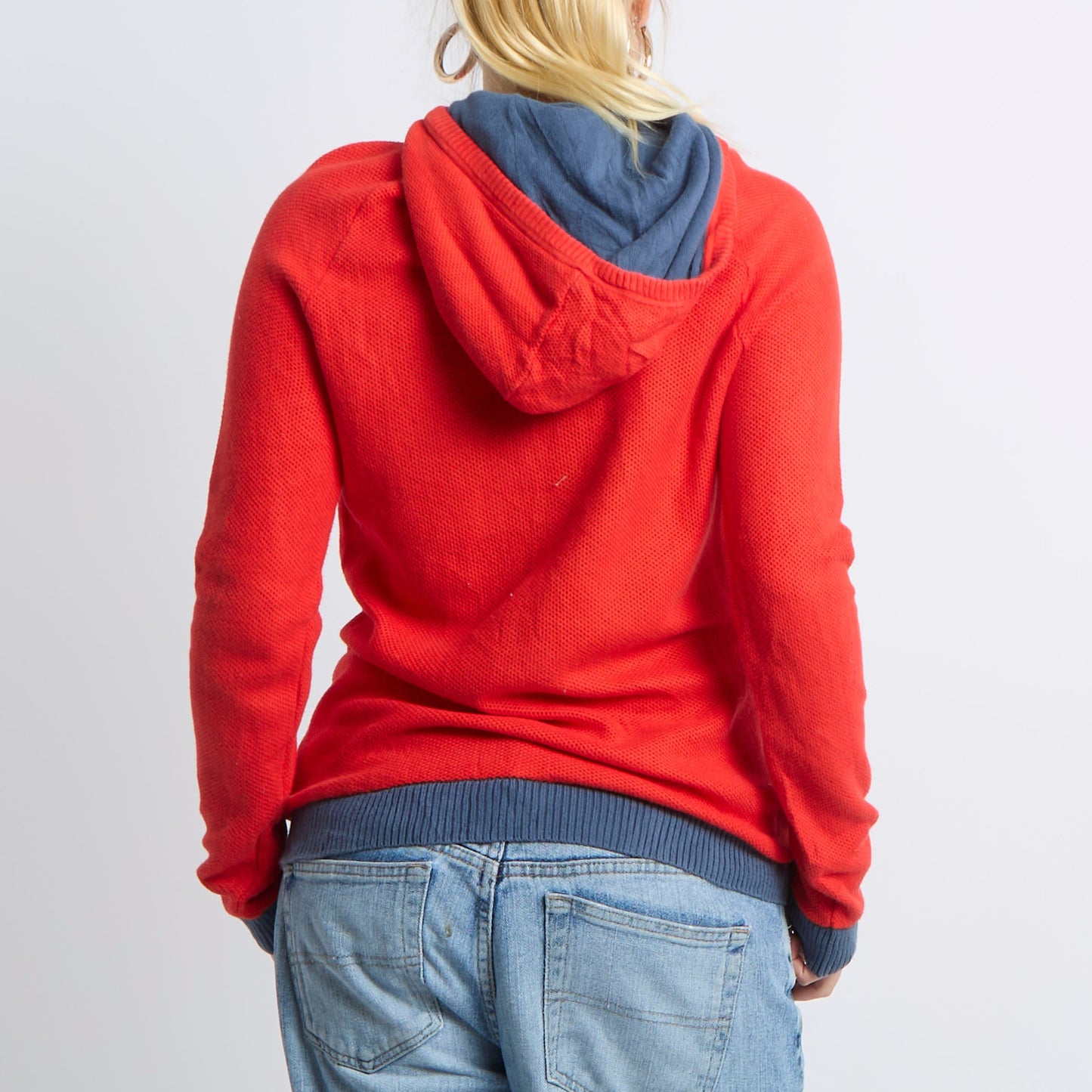 Textured Knitted Hoodie - UK 10