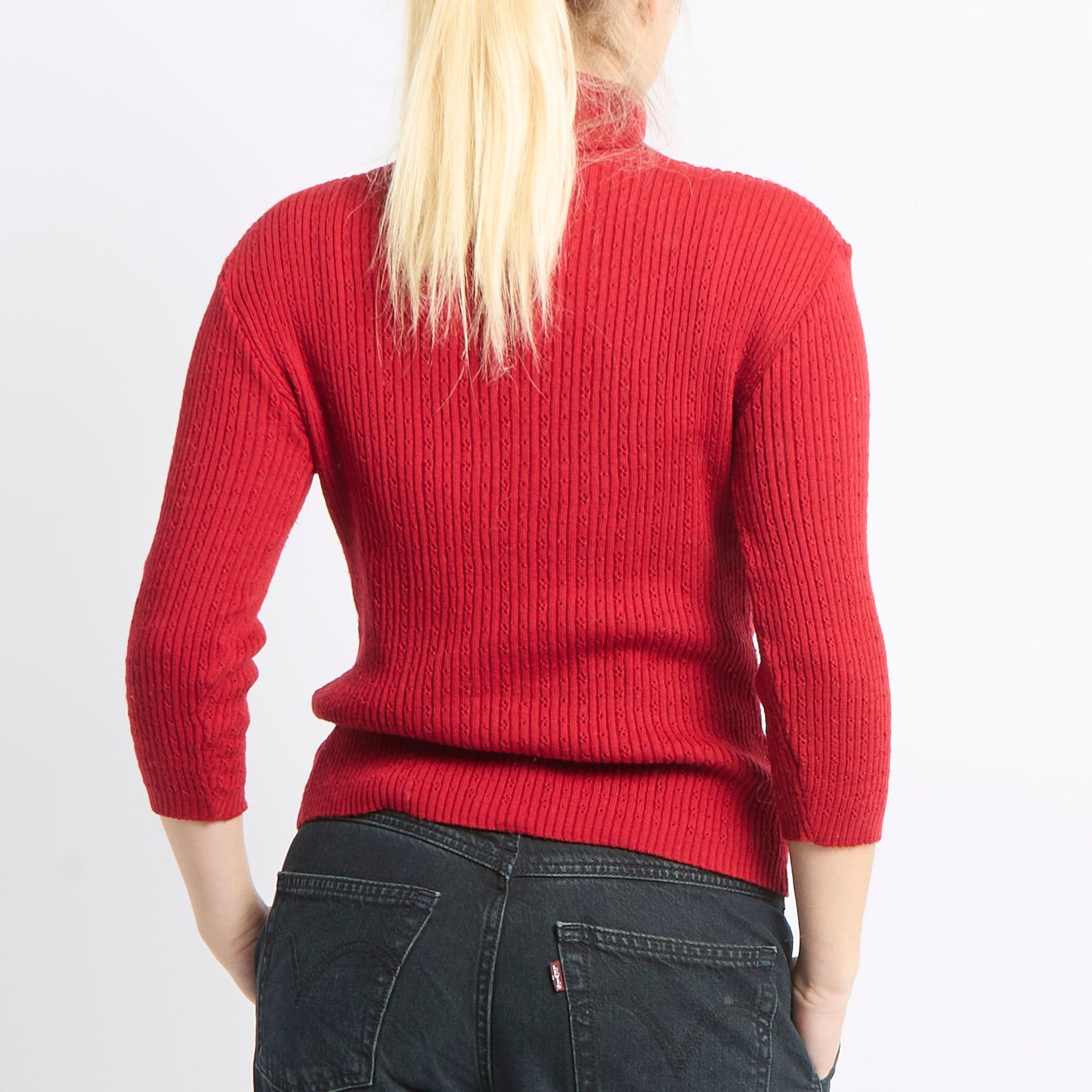 Ribbed Polo Neck Sweater - UK 10