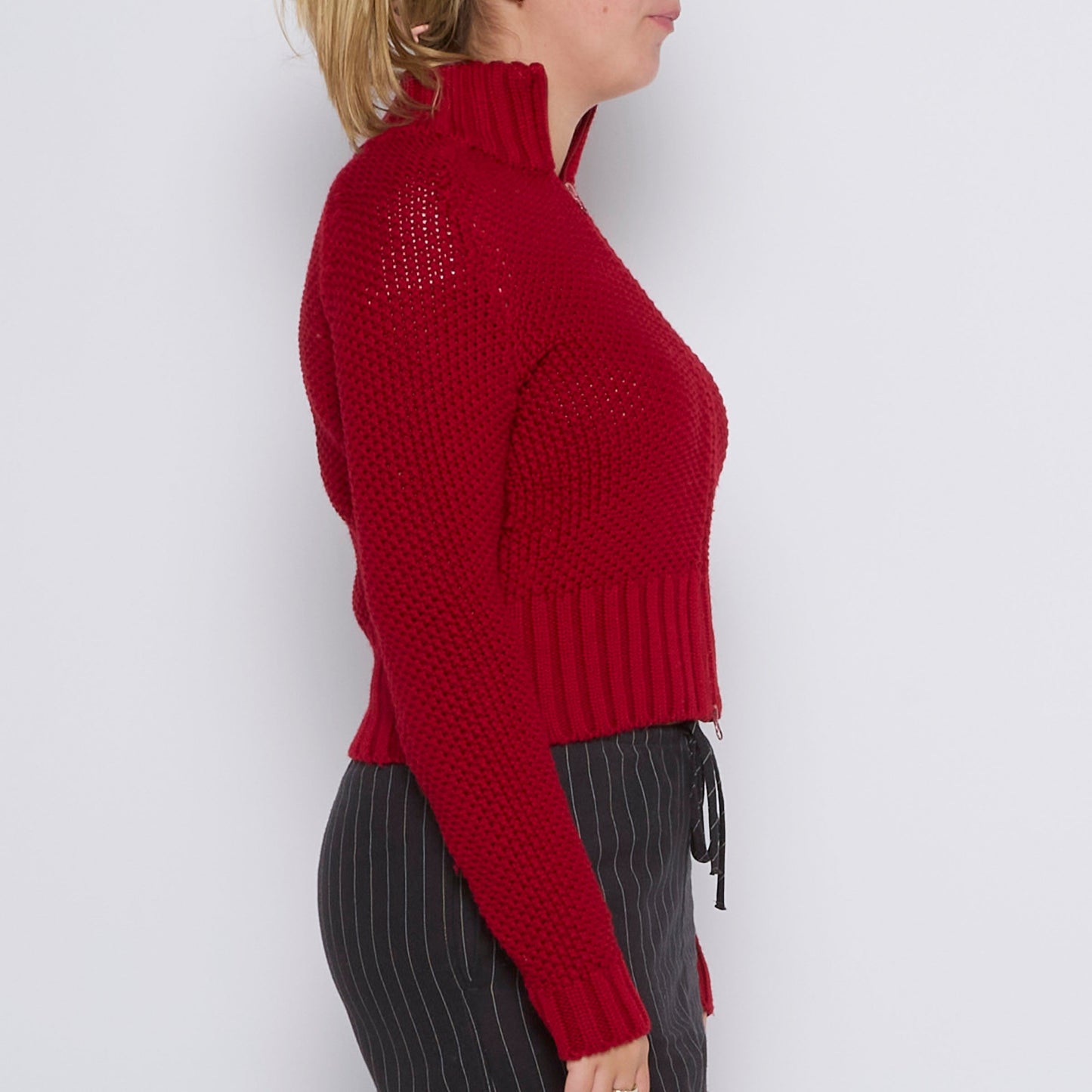 Full Zip Heavy Knit Sweater - UK 10