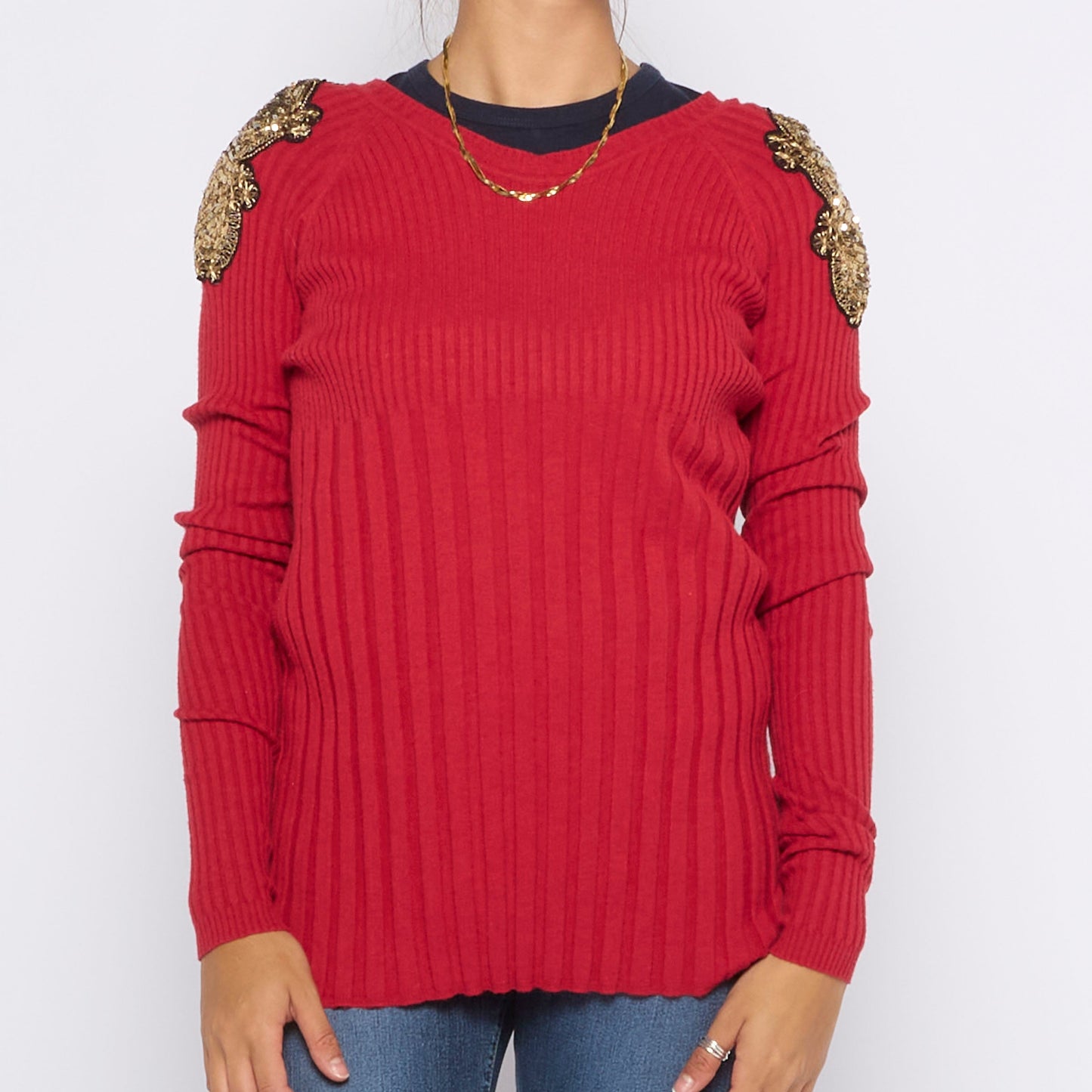 Dundup Sequin Detail Crewneck Sweater - UK 10