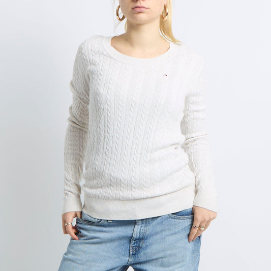 Cable Knit Fine Knit Sweater - UK 10