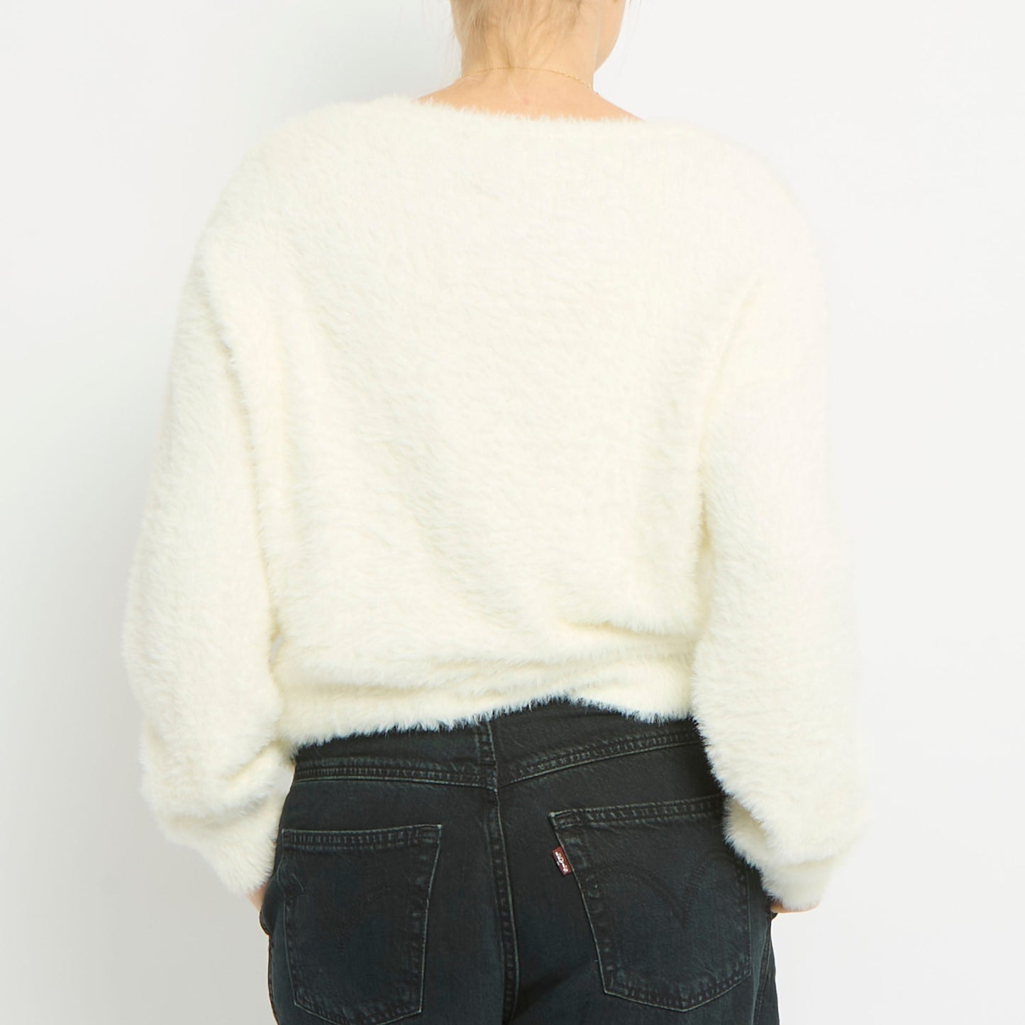 Fluffy V-Neck Sweatshirt- UK 10