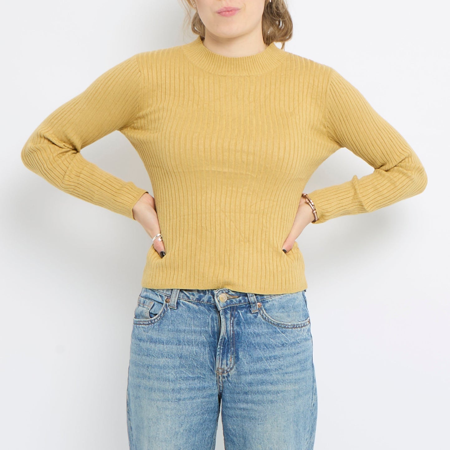 Ribbed High Neck Knit top - UK 10