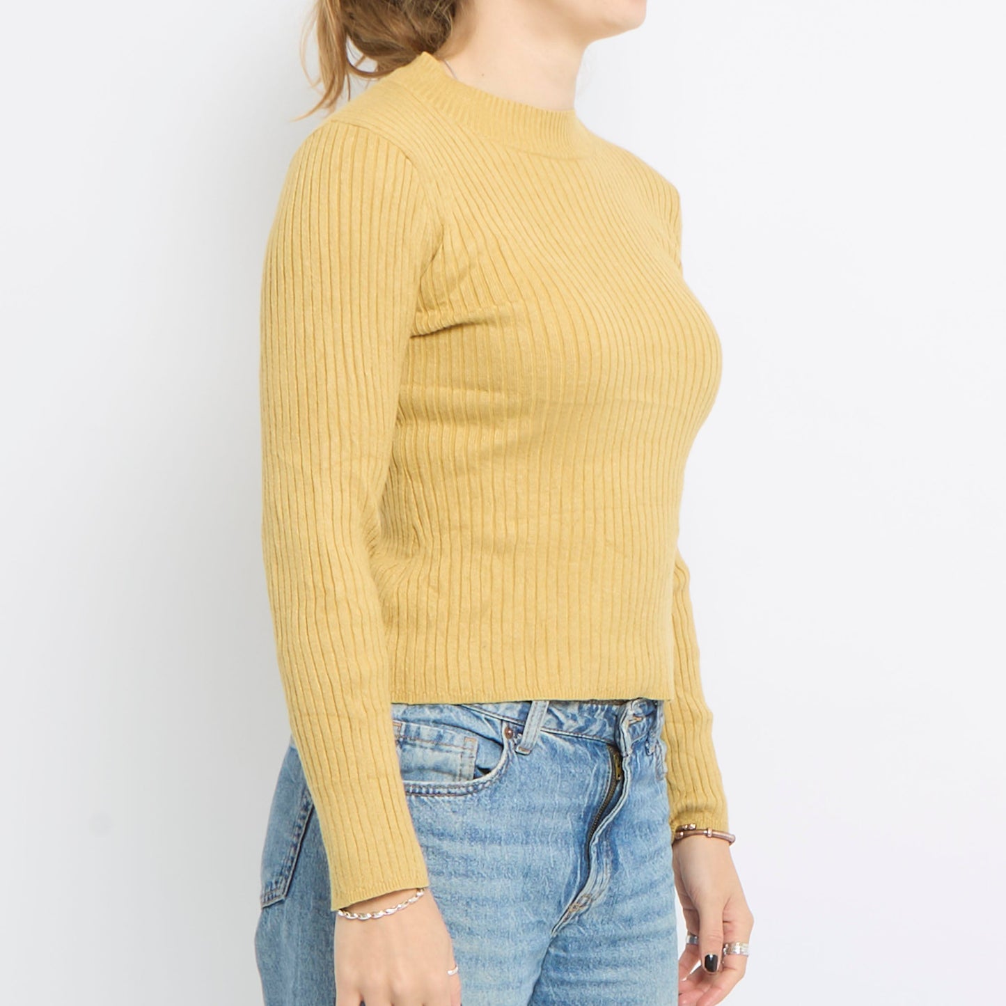 Ribbed High Neck Knit top - UK 10