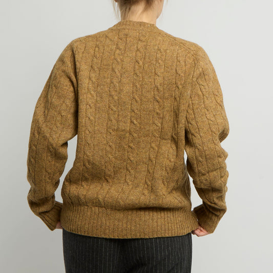 Cable Knit Wool Jumper - UK 12