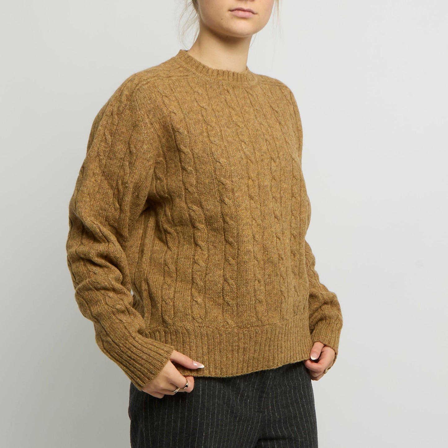 Cable Knit Wool Jumper - UK 12