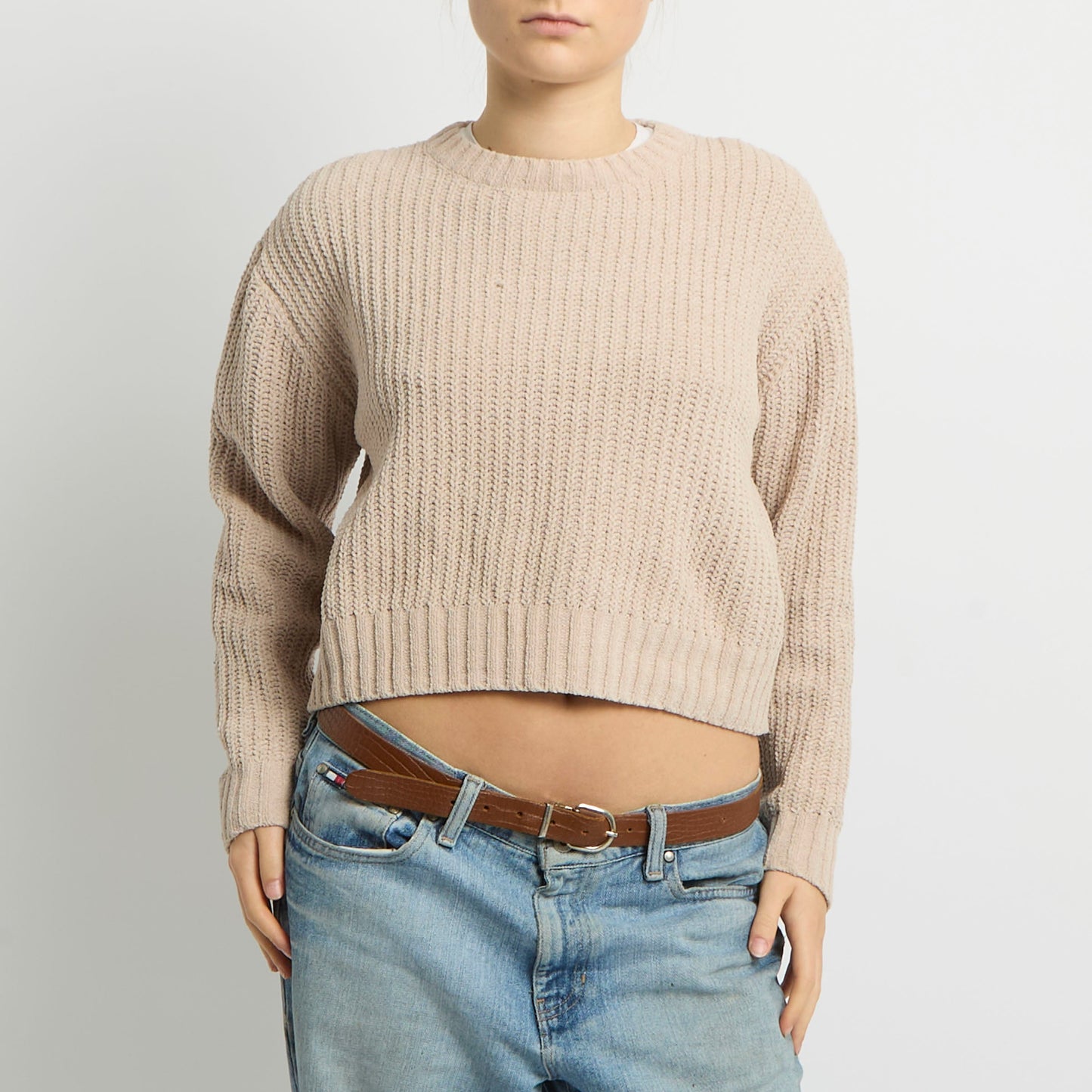 Cropped Knitted Jumper - UK 12