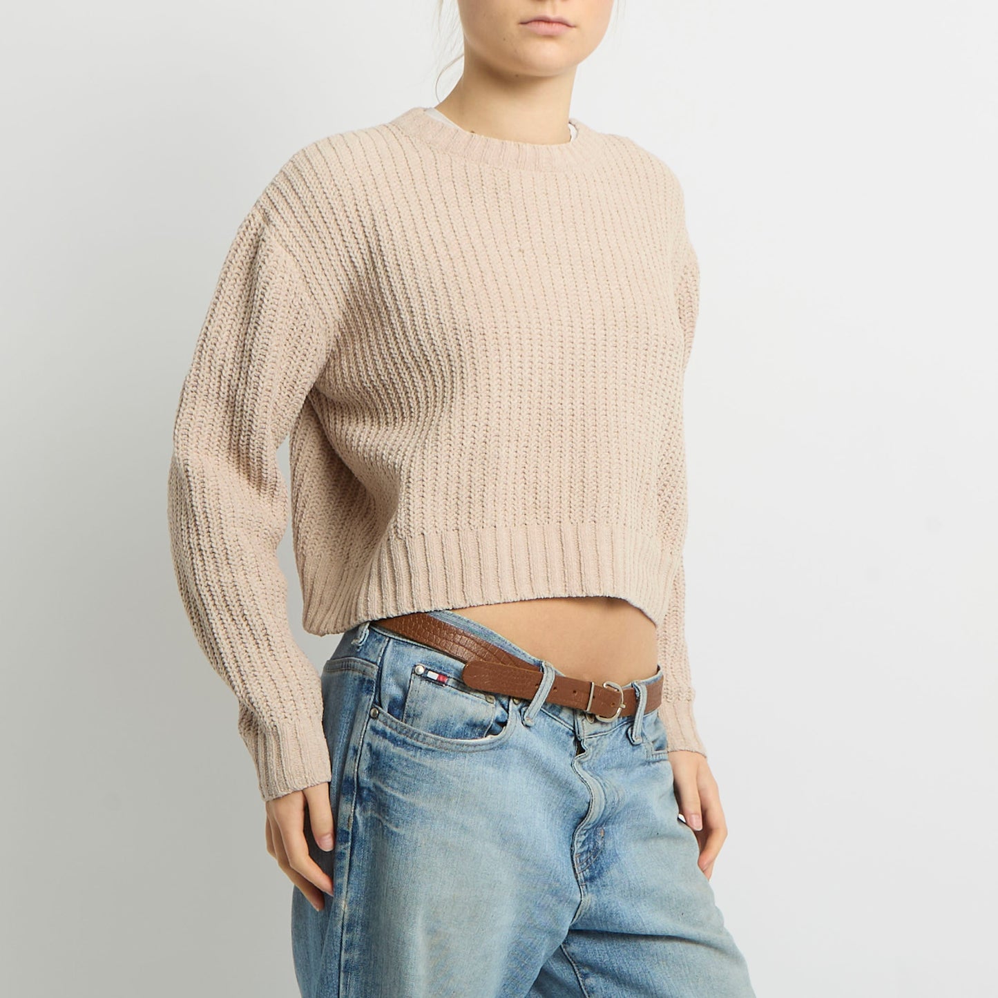 Cropped Knitted Jumper - UK 12