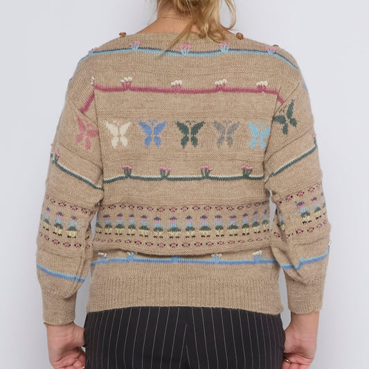 Wide Neck Knit  Sweater - UK 12