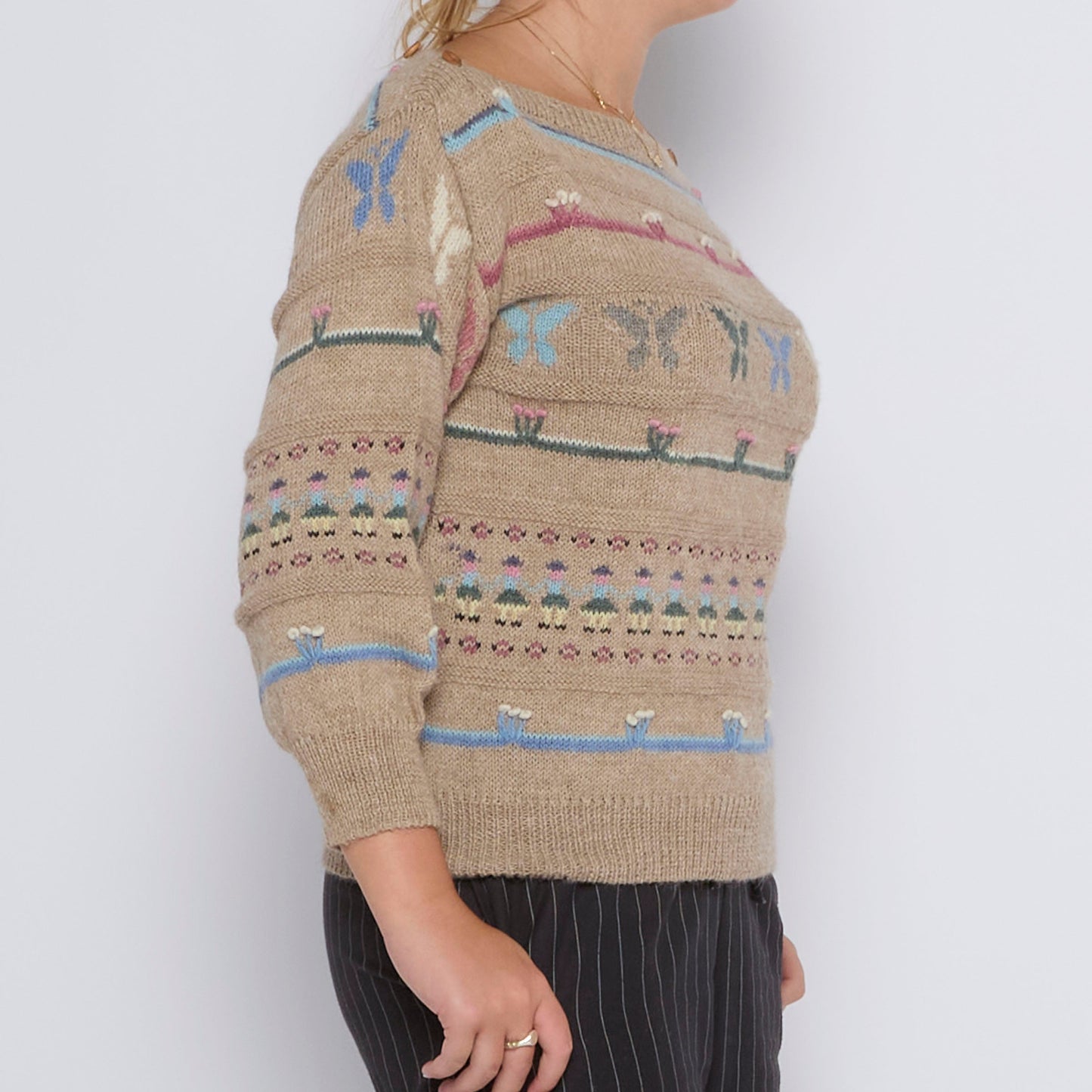 Wide Neck Knit  Sweater - UK 12