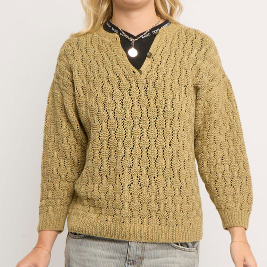 Crochet Heavy Knit Sweater - UK 12