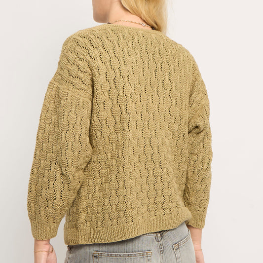 Crochet Heavy Knit Sweater - UK 12