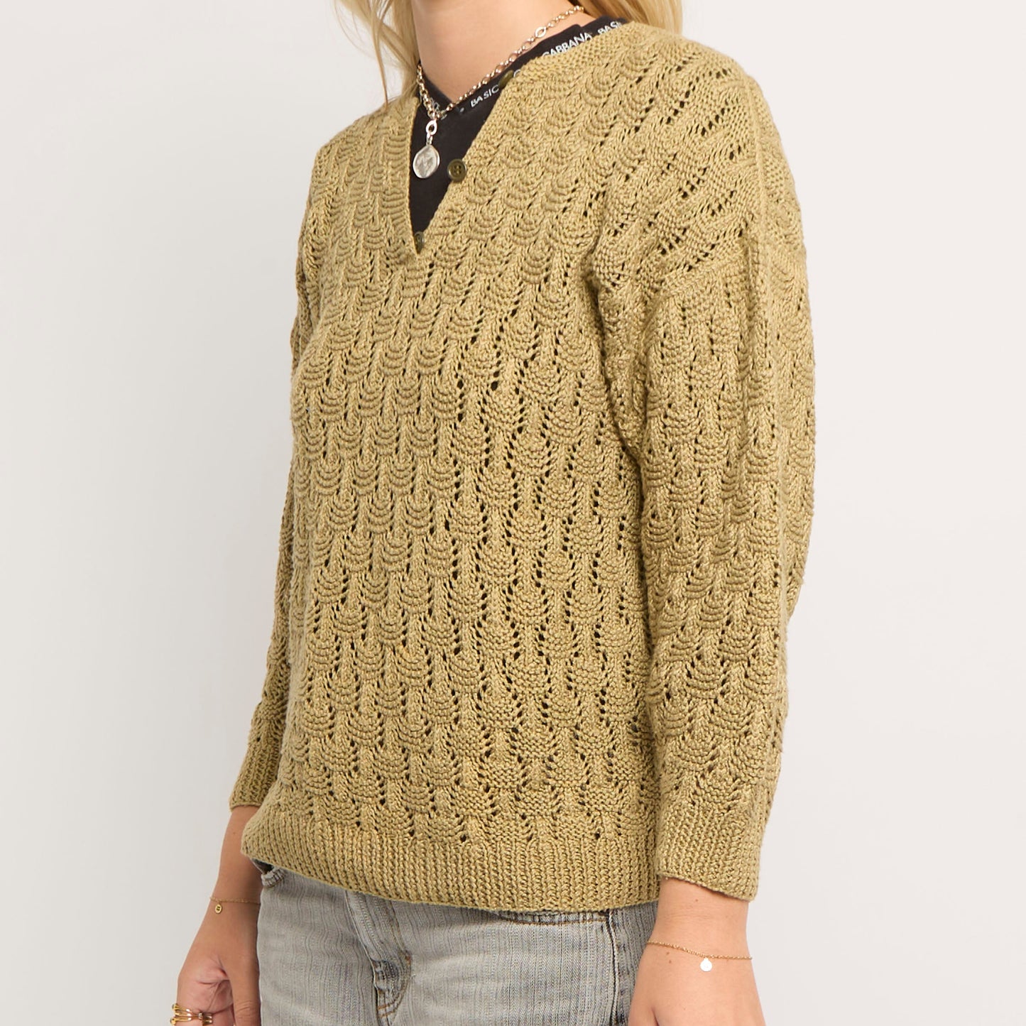 Crochet Heavy Knit Sweater - UK 12