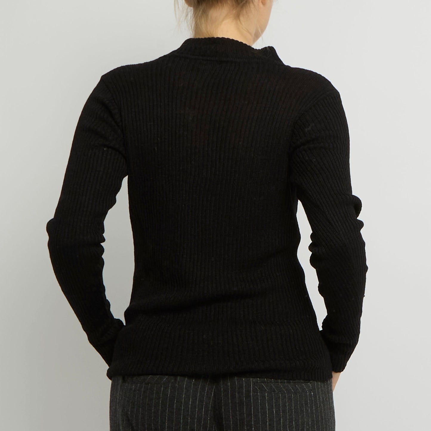 Ribbed Polo Neck Top - UK 12