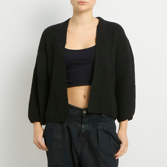 3/4 Sleeve Chunky Knit Cardigan - UK 12