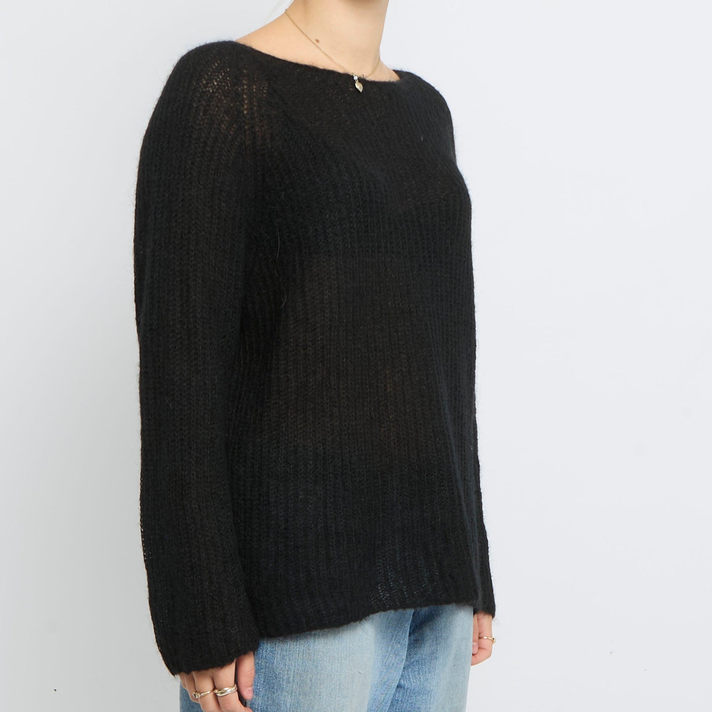 Heavy Knit Round Neck Sweater - UK 12