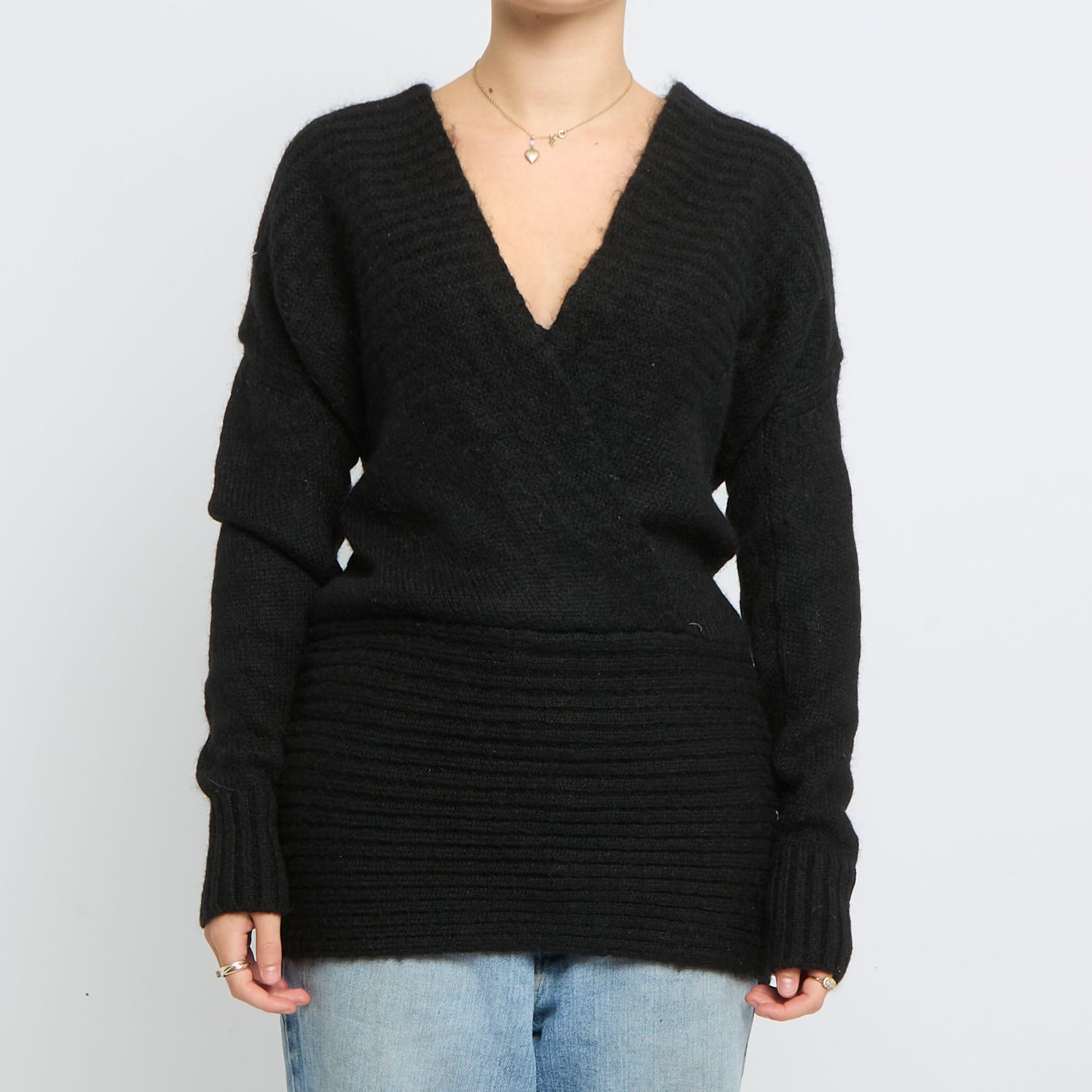 Heavy Knit Crossover Long SWeater -  UK 12