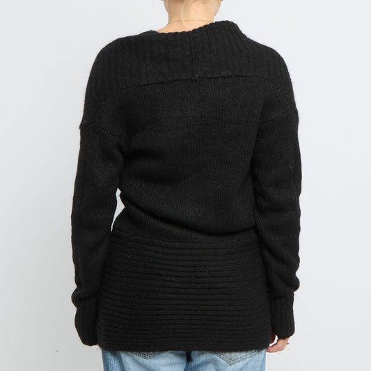 Heavy Knit Crossover Long SWeater -  UK 12