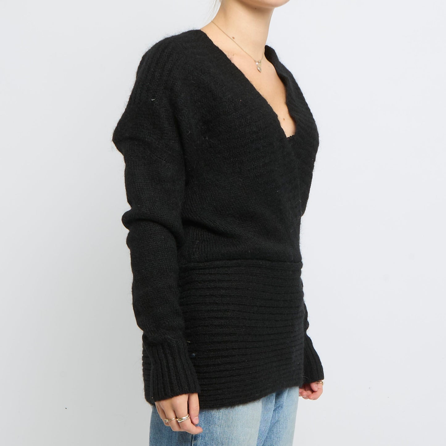 Heavy Knit Crossover Long SWeater -  UK 12