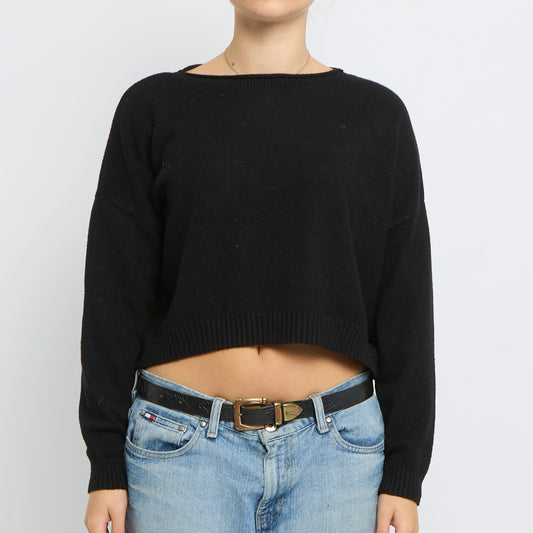 Wide Neck Fine Knit Sweater - UK 12