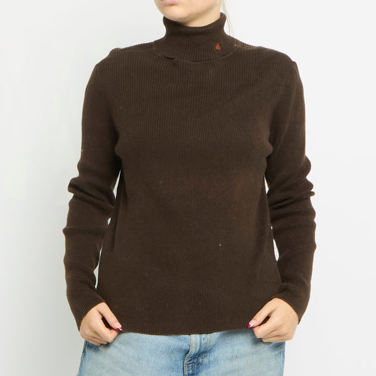 Ralph Lauren Ribbed Turtle Neck Top - UK 12