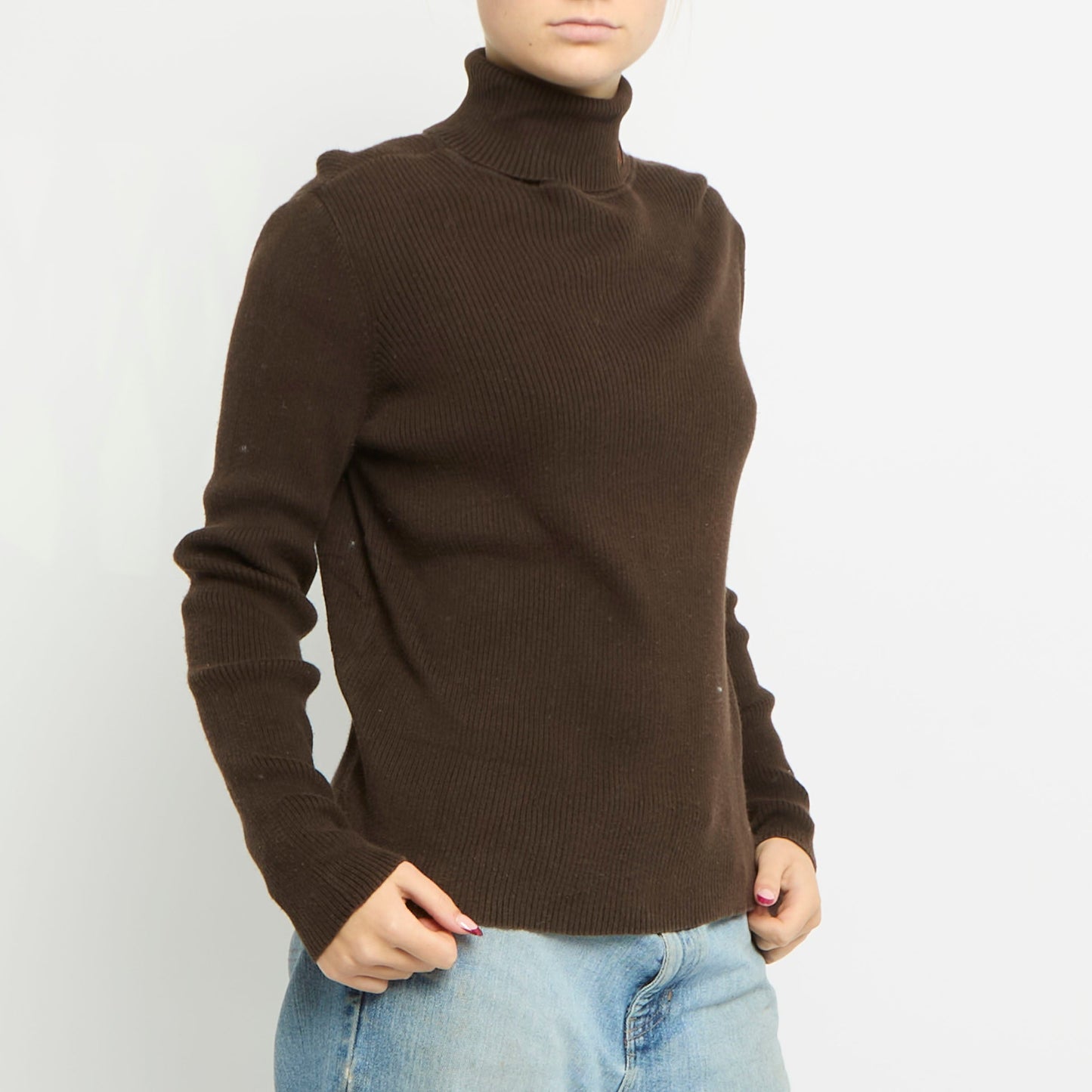 Ralph Lauren Ribbed Turtle Neck Top - UK 12