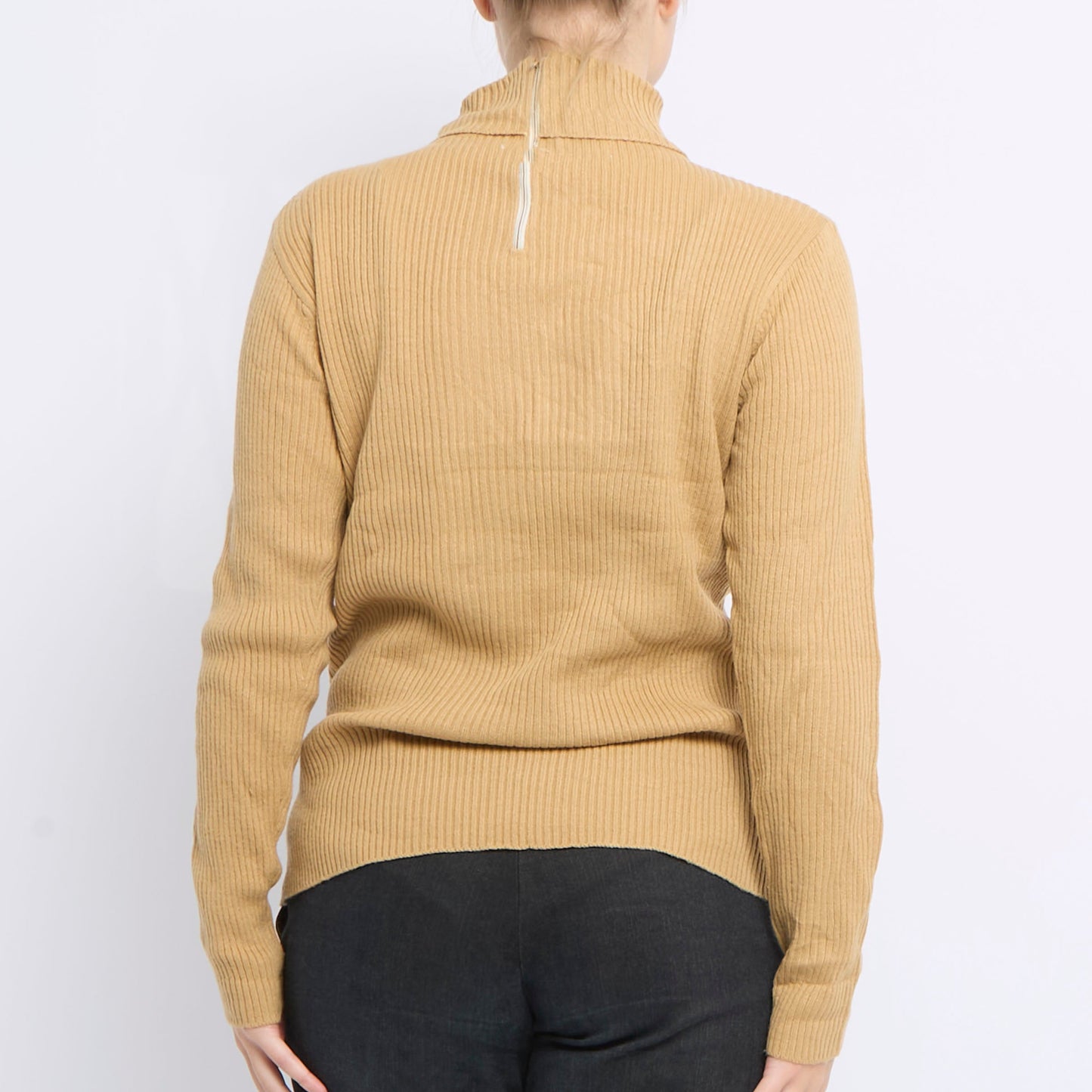 Ribbed Turtleneck Zip Detail Sweater - UK 12