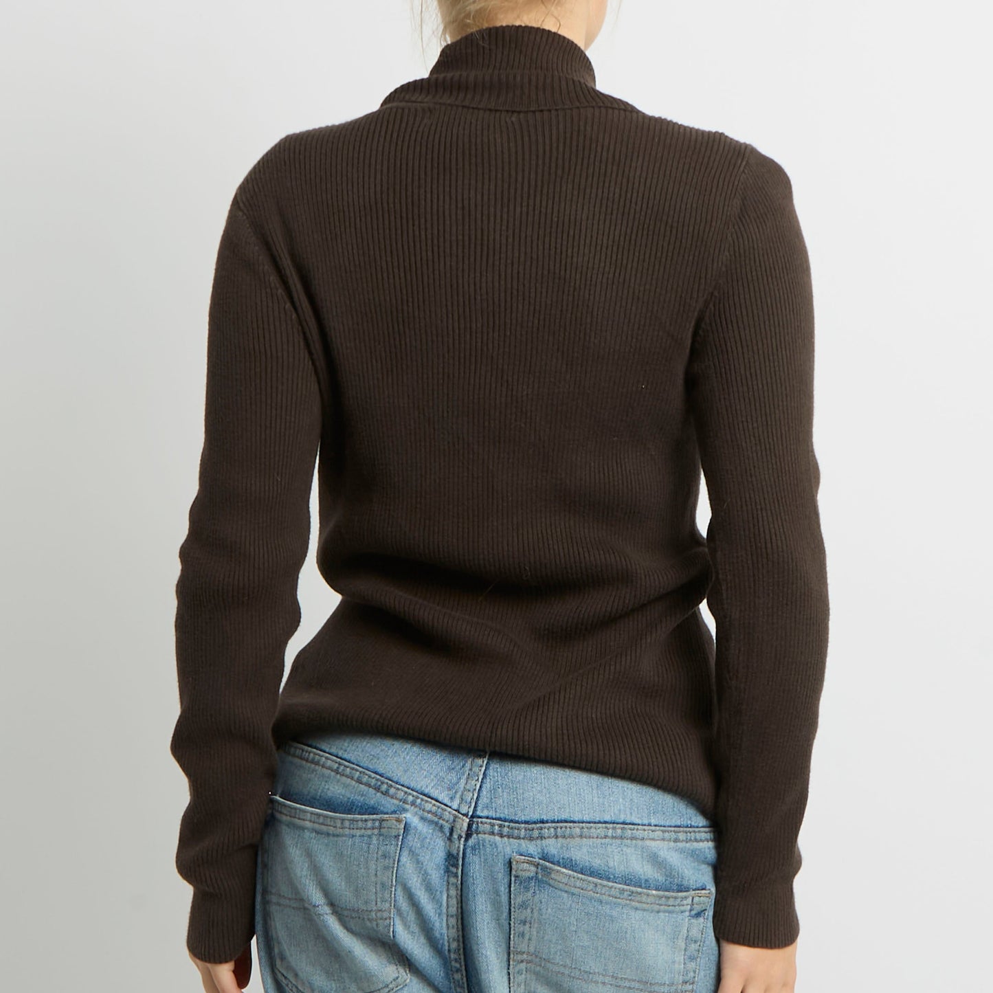 Ralph Lauren Ribbed Polo Neck Top - UK 12