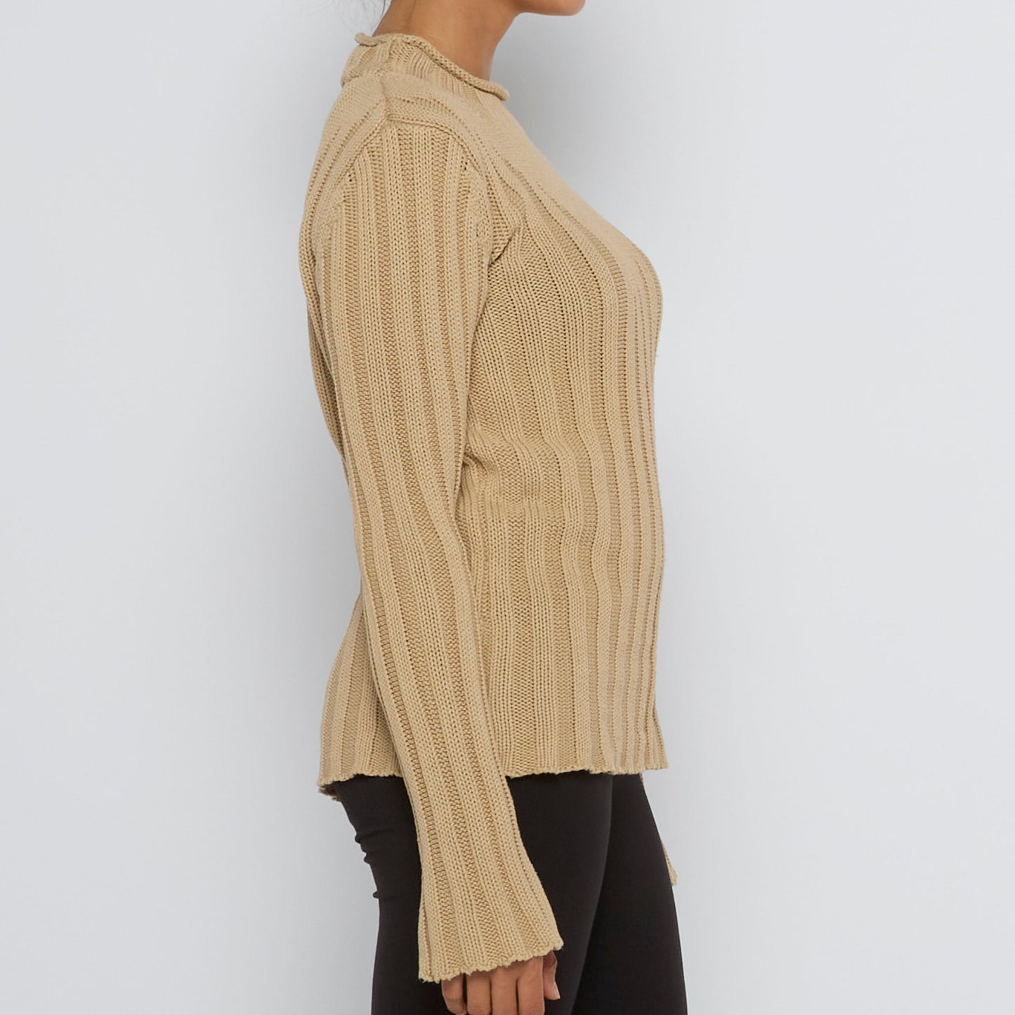 Turtleneck Ribbed Sweater - UK 12