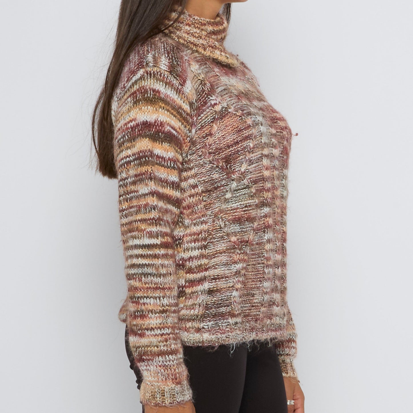 Space Dye Yarn Roll Neck Sweater - UK 12