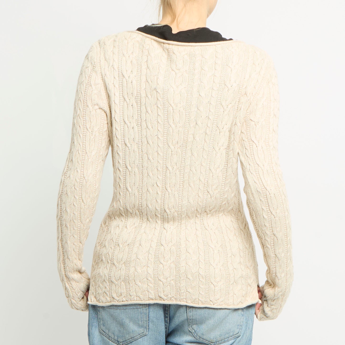 Ralph Lauren Cable Knit Scoop Neck Jumper - UK 12