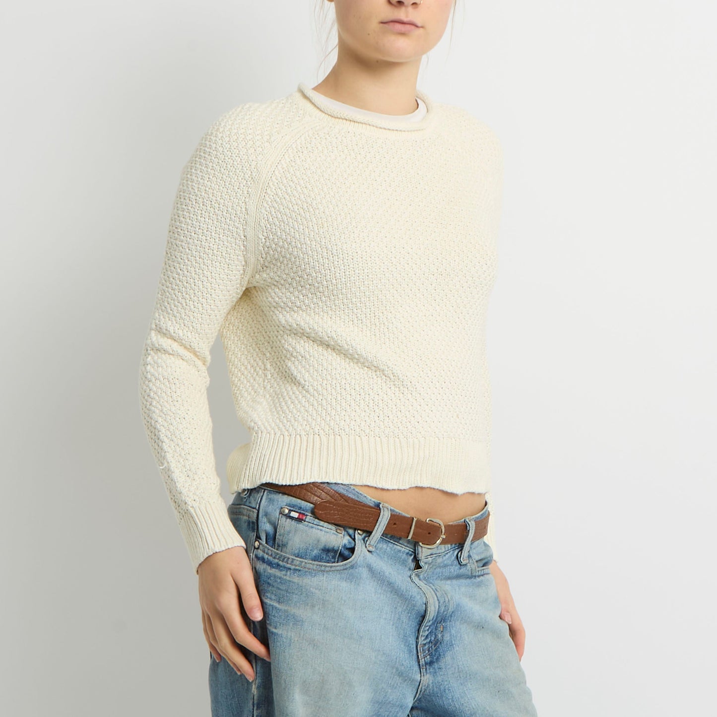 Ralph Lauren Tight Knit Crochet Jumper - UK 12