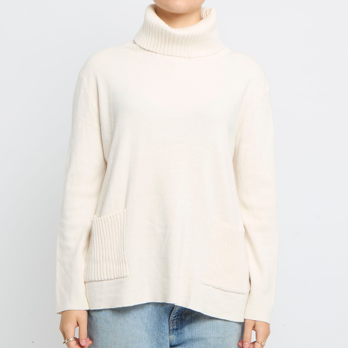 Turtleneck Fine Knit Sweater - UK 12