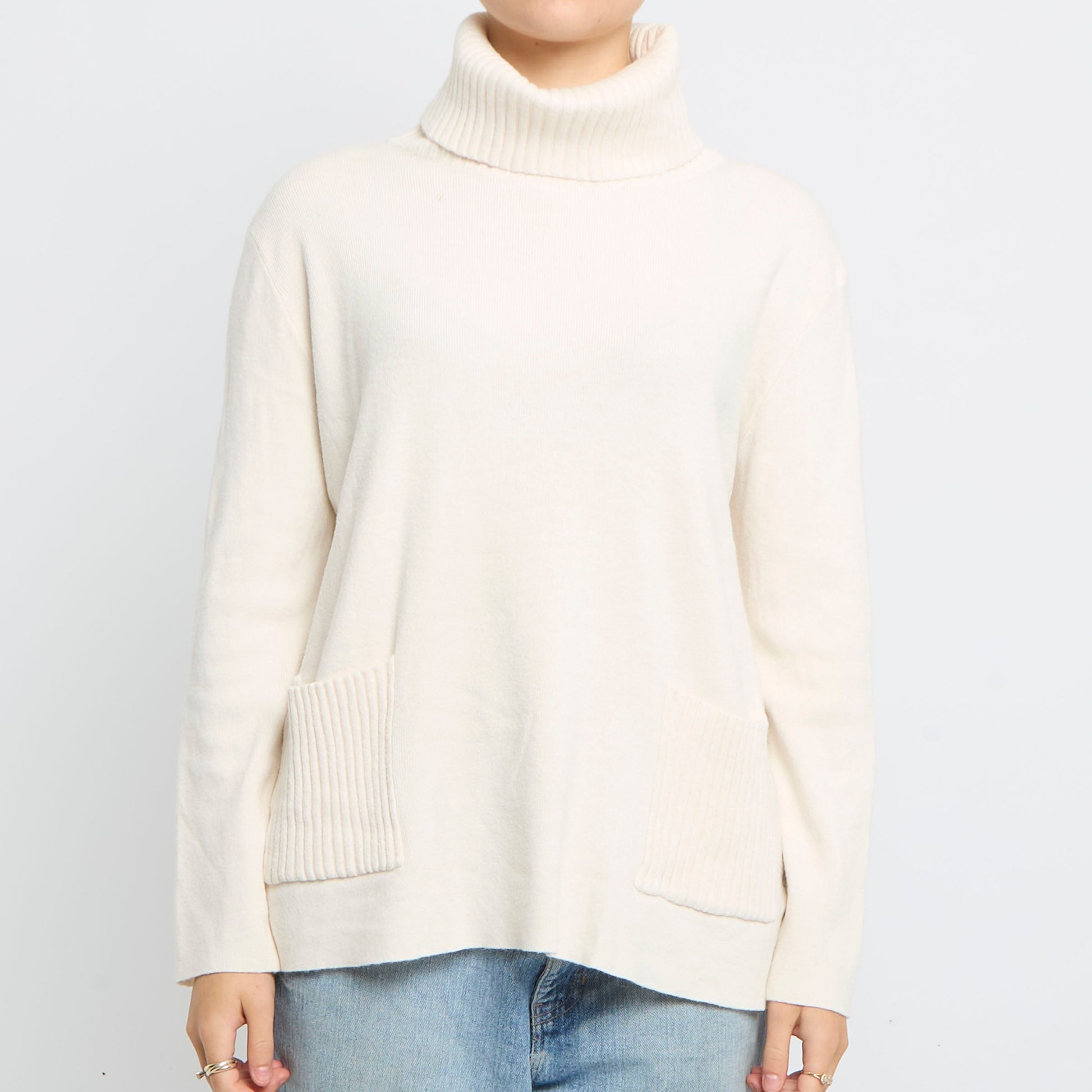 Turtleneck Fine Knit Sweater - UK 12