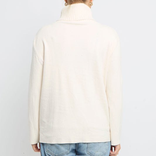 Turtleneck Fine Knit Sweater - UK 12