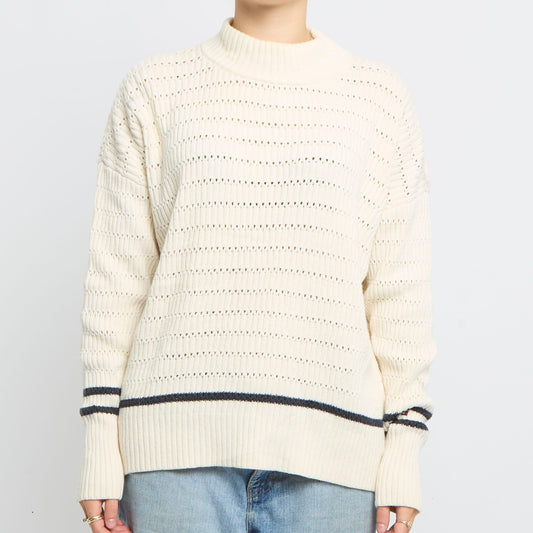 Tommy Hilfiger Open Knit Stripe Jumper- UK 12