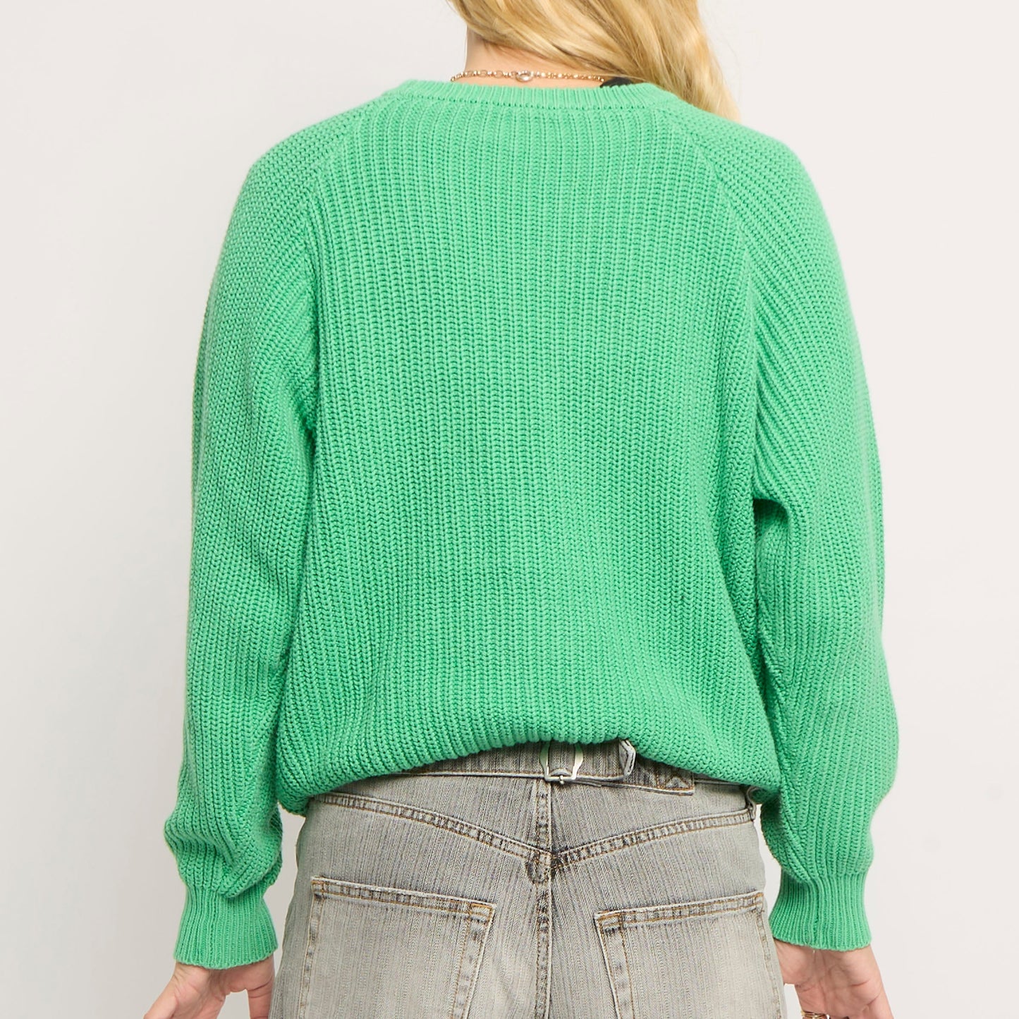 Heavy Knit Crewneck Sweater - UK 12