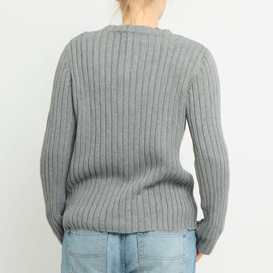 Ralph Lauren Ribbed Chunky Knit Jumper - UK 12