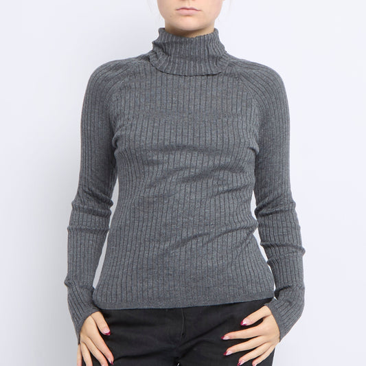 Ribbed Turtleneck Sweater - UK 12