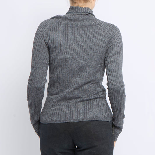 Ribbed Turtleneck Sweater - UK 12