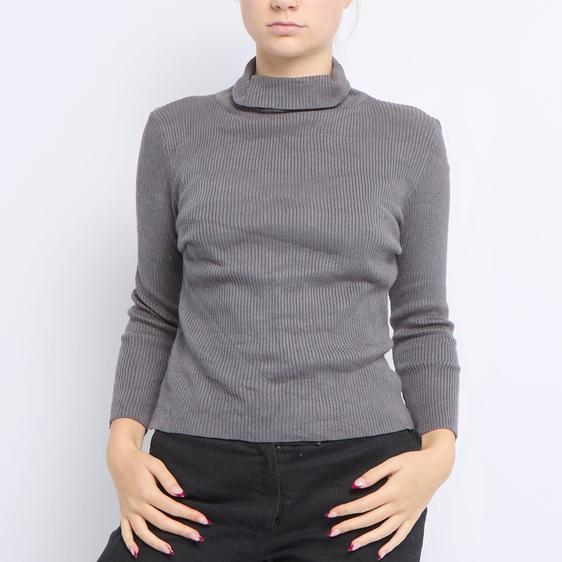 Ribbed Turtleneck Sweater - UK 12