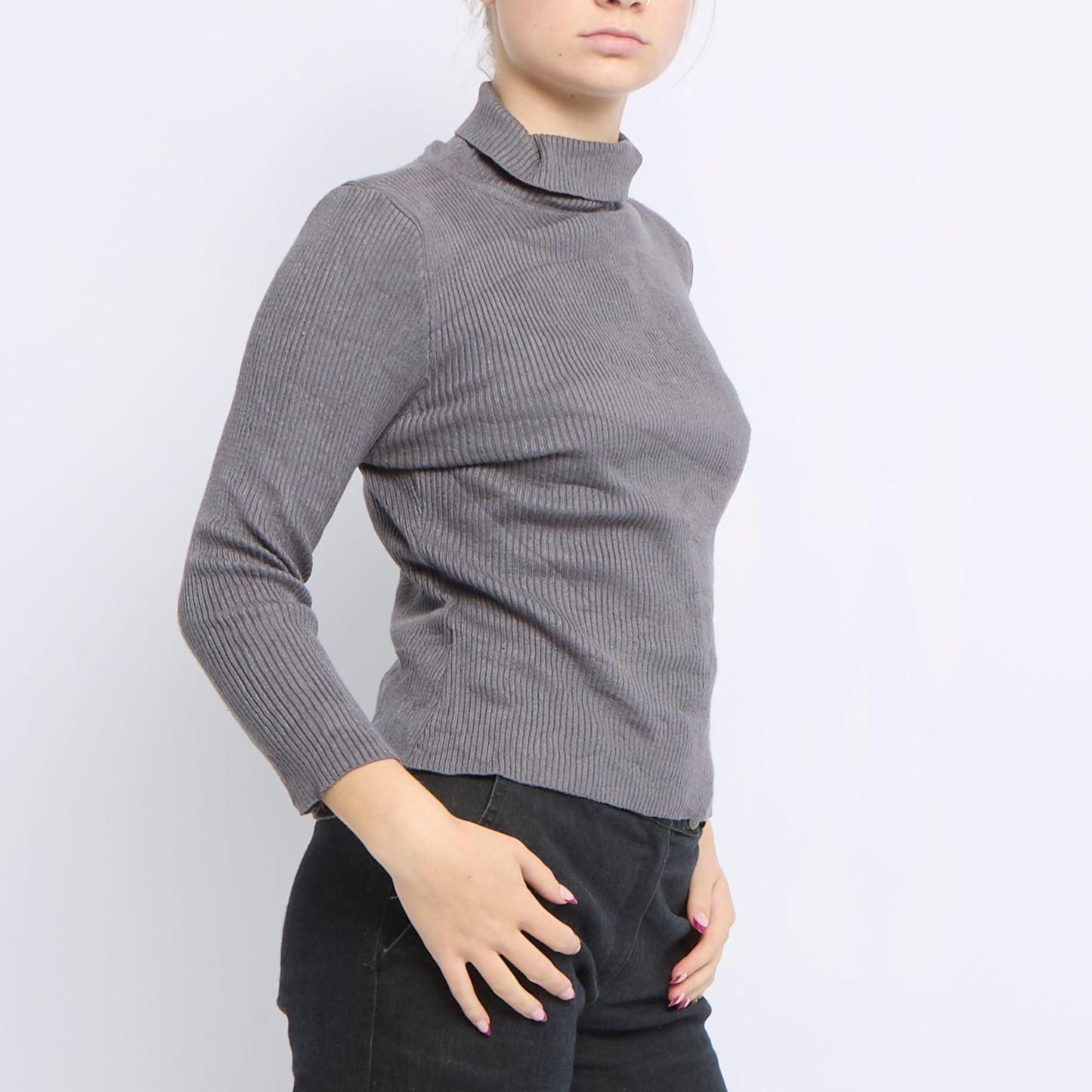 Ribbed Turtleneck Sweater - UK 12