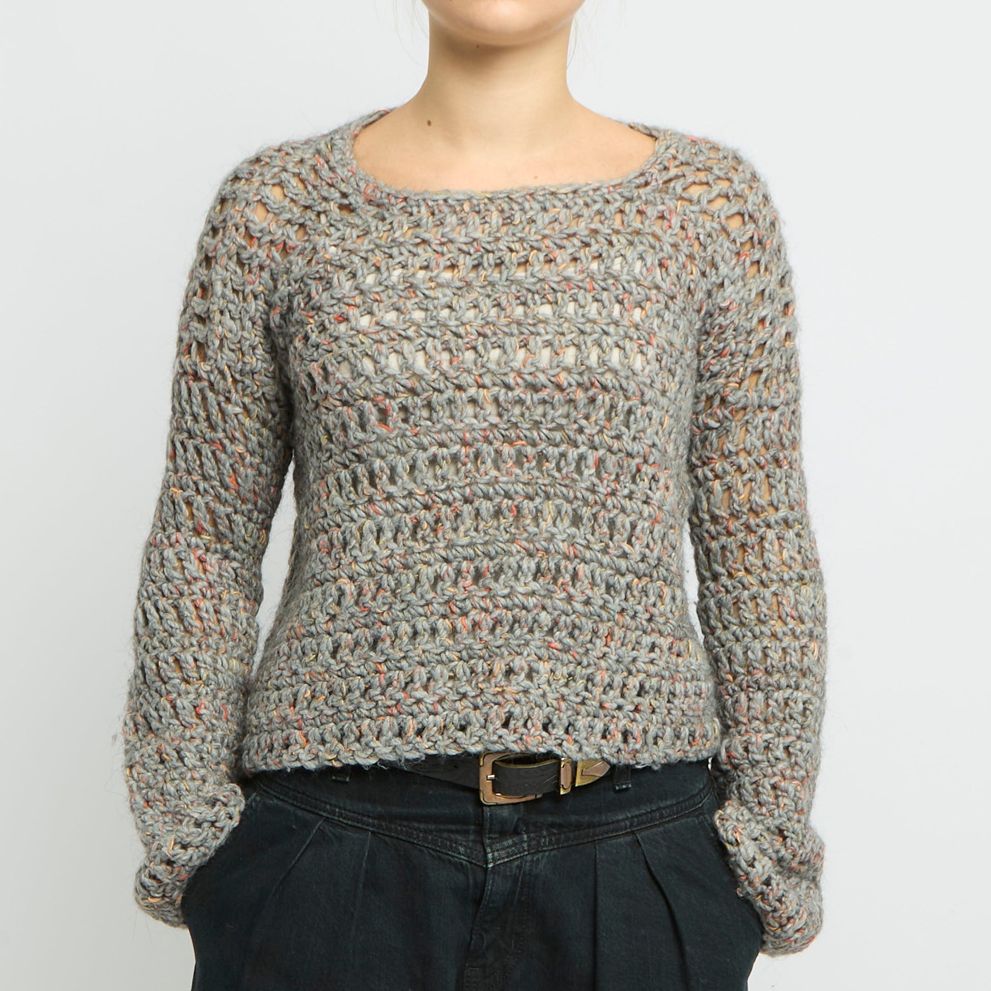 Roundneck-Heavy Knit Sweater - UK 12