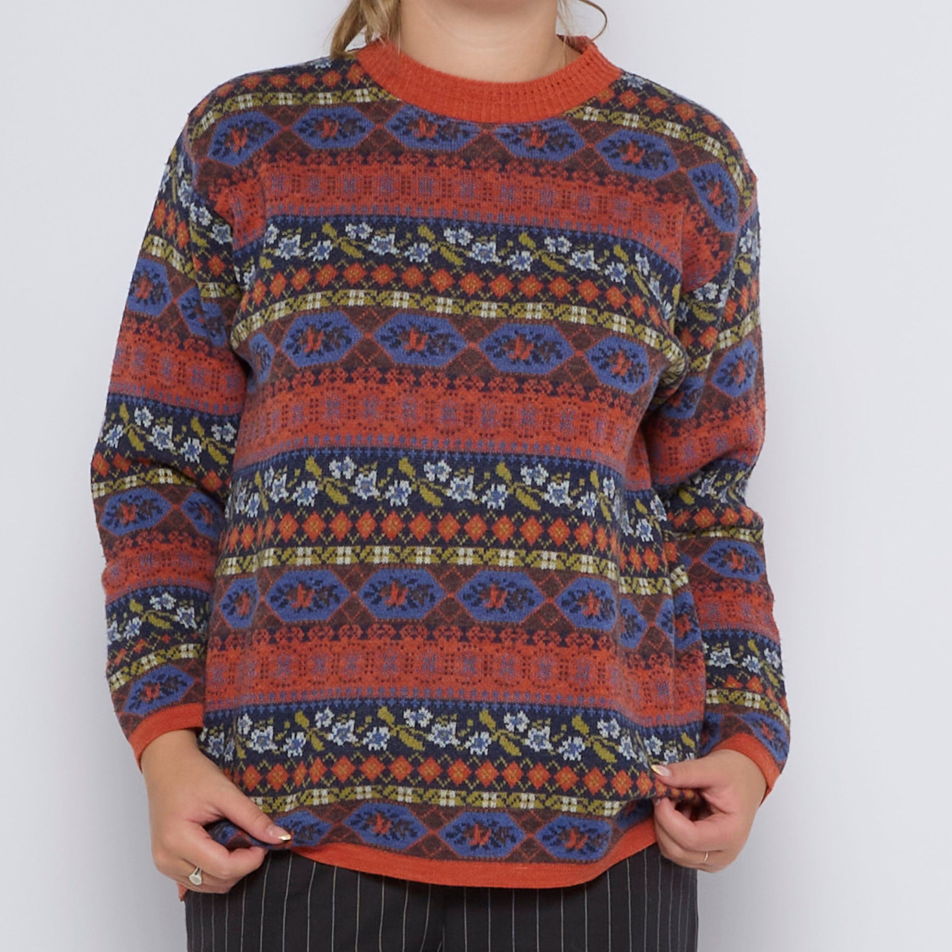 Graphic Woolen Crewneck Sweater - UK 12