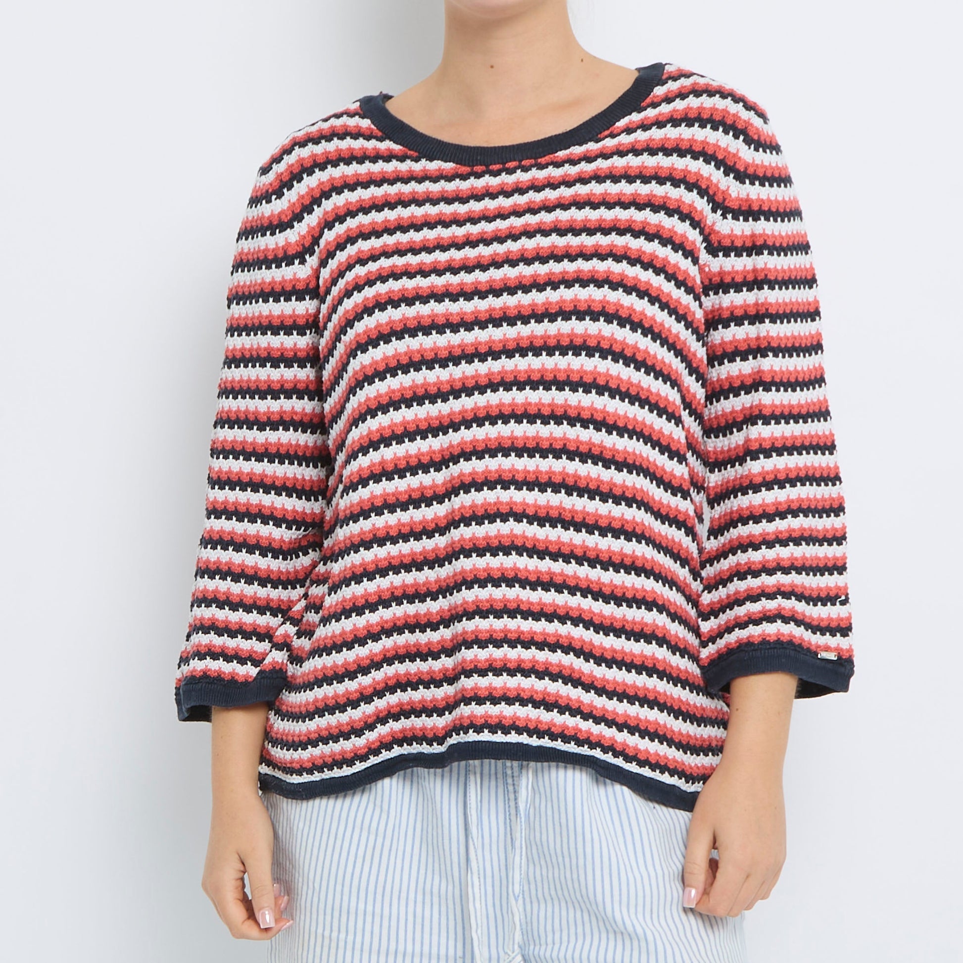 Tommy Hilfiger Striped Knitted Sweater - UK 12