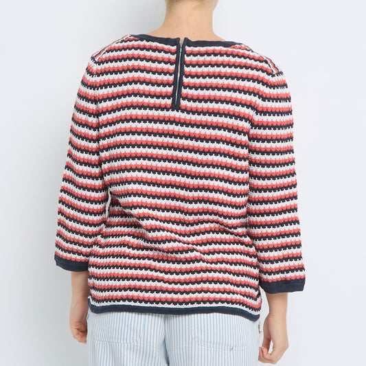 Tommy Hilfiger Striped Knitted Sweater - UK 12