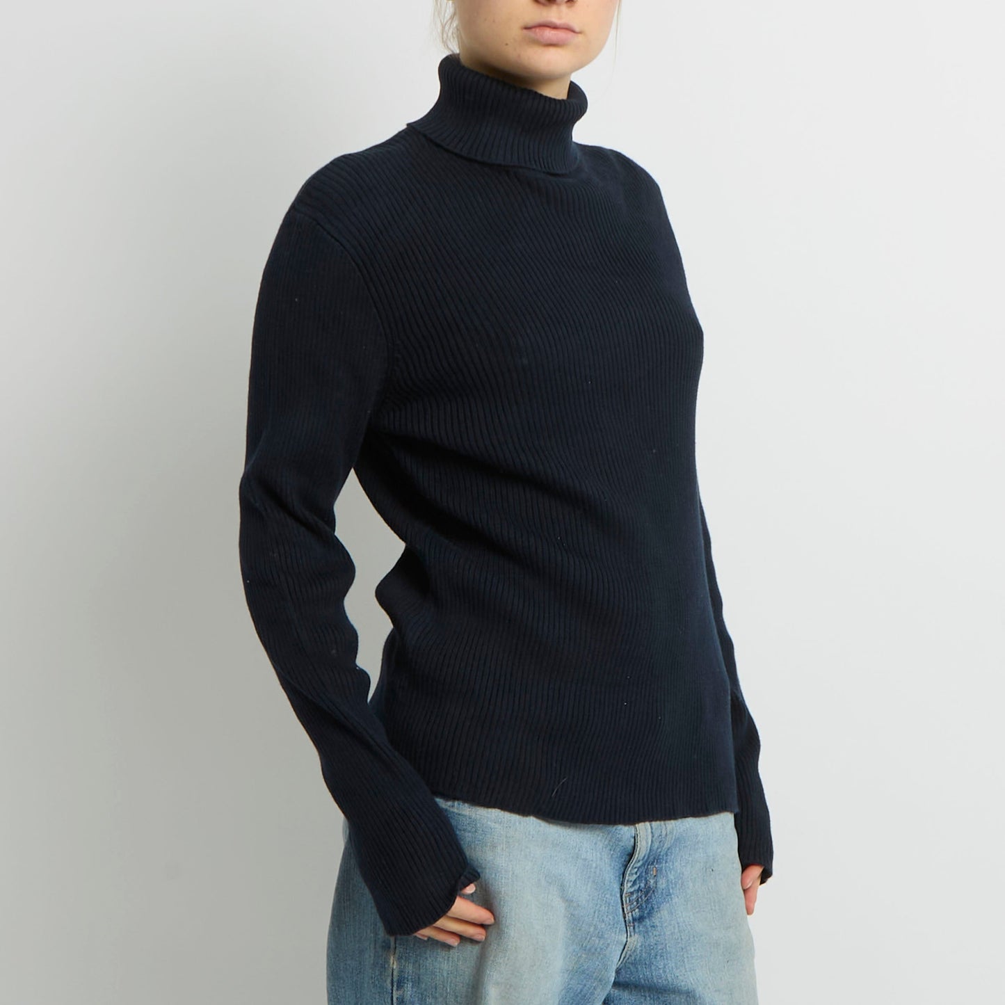 Ralph Lauren Ribbed Polo Neck Top - UK 12