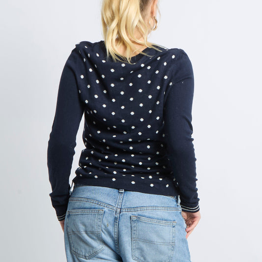 Polka Dot Knitted Sweatshirt - UK 12