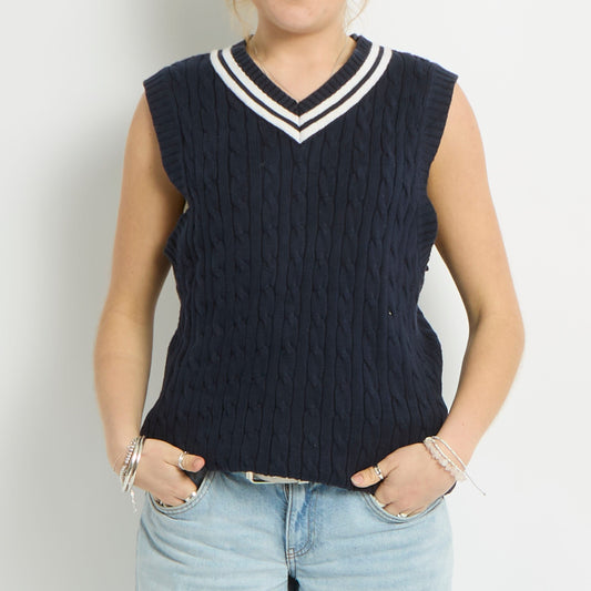 Tommy Hilfiger Cable Knit Sweater Vest - UK 12